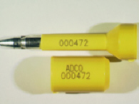 Goedgekeurde bolt seal met alfanumeriek identificatiekenmerk ADCO