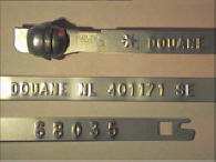 Goedgekeurde stalen bandverzegeling met alfanumeriek identificatiekenmerk 401171 SE