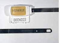 Goedgekeurde stalen bandverzegeling met alfanumeriek identificatiekenmerk HISPAFRUIT