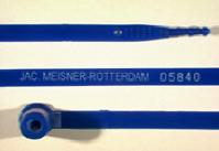 Goedgekeurde kunststofverzegeling met alfanumeriek identificatiekenmerk JAC. MEISNER-ROTTERDAM