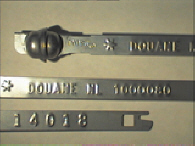 Goedgekeurde stalen bandverzegeling met numeriek identificatiekenmerk 100080