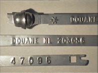 Goedgekeurde stalen bandverzegeling met numeriek identificatiekenmerk 203017