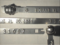 Goedgekeurde stalen bandverzegeling met numeriek identificatiekenmerk 30.3031