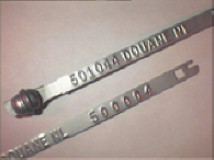 Goedgekeurde stalen bandverzegeling met numeriek identificatiekenmerk 501044