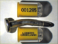 Goedgekeurde bolt seal met alfanumeriek identificatiekenmerk LODERS CROKLAAN