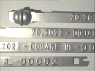 Goedgekeurde stalen bandverzegeling met numeriek identificatiekenmerk 70.2022