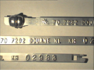 Goedgekeurde stalen bandverzegeling met numeriek identificatiekenmerk 70.7292