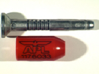 Goedgekeurde bolt seal met bedrijfslogo APL