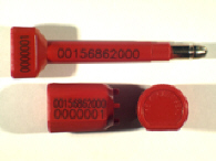 Goedgekeurde bolt seal met numerieke ID 00156862000