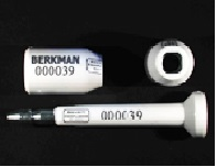 Goedgekeurde bolt seal high security seal met als identificatiekenmerk BV BERKMAN