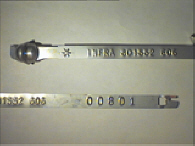 Goedgekeurde stalen bandverzegeling met alfanumeriek identificatiekenmerk INFRA 801552 606