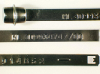 Goedgekeurde stalen bandverzegeling met alfanumeriek identificatiekenmerk NL 809934747/00