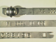 Goedgekeurde stalen bandverzegeling met alfanumeriek identificatiekenmerk PS 8004. 18. 165