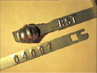 Goedgekeurde stalen bandverzegeling met alfanumeriek identificatiekenmerk RST