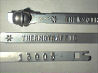 Goedgekeurde stalen bandverzegeling met alfanumeriek identificatiekenmerk THERMOTRAFFIC