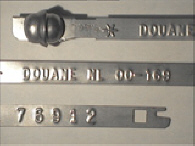 Goedgekeurde stalen bandverzegeling met numeriek identificatiekenmerk 00-169