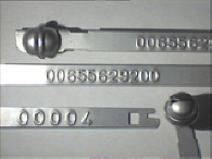 Goedgekeurde stalen bandverzegeling met numeriek identificatiekenmerk 00655629200