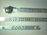 Goedgekeurde stalen bandverzegeling met numeriek identificatiekenmerk 103010