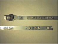 Goedgekeurde stalen bandverzegeling met numeriek identificatiekenmerk 501054