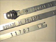 Goedgekeurde stalen bandverzegeling met numeriek identificatiekenmerk 70.2012
