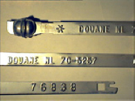 Goedgekeurde stalen bandverzegeling met numeriek identificatiekenmerk 70.5257