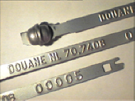 Goedgekeurde stalen bandverzegeling met numeriek identificatiekenmerk 70.7408