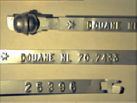 Goedgekeurde stalen bandverzegeling met numeriek identificatiekenmerk 70.7433