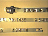 Goedgekeurde stalen bandverzegeling met numeriek identificatiekenmerk 70.7435