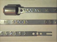 Goedgekeurde stalen bandverzegeling met numeriek identificatiekenmerk 950010