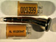 Goedgekeurde bolt seal met alfanumeriek identificatiekenmerk NL 001203447
