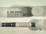 Goedgekeurde bolt seal met alfanumeriek identificatiekenmerk NL 0418 0000300