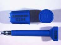 Goedgekeurde container bolt seal met alfanumeriek identificatiekenmerk NL 803632848B01.