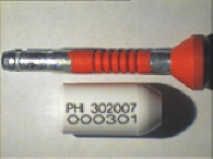 Goedgekeurde bolt seal met alfanumeriek identificatiekenmerk PHI 302007