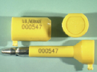 Goedgekeurde bolt seal met alfanumeriek identificatiekenmerk U.B. /VERKADE