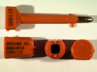 Goedgekeurde bolt seal met numerieke ID 002018718