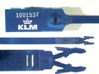 Goedgekeurde kunststofverzegeling met bedrijfslogo KLM